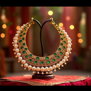 Ensemble de colliers de festival plaqué or avec zircon et perles - Designer - Product Image 1