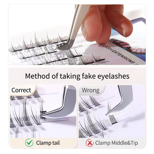 Nouvel ensemble de 4 pinces à épiler de précision pour extensions de cils en fibres, couleur personnalisée premium - Product Image 6