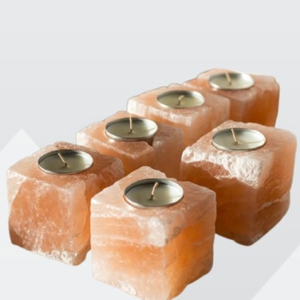 Portavelas de Sal del Himalaya de Primera Calidad, Tallado en Cubo, Decoración Natural Relajante para el Hogar, Oficina y Spa - Product Image 2