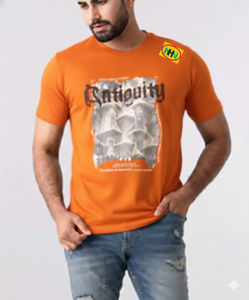เสื้อยืดคุณภาพสูงสำหรับผู้ชาย สีพื้น ผ้าหนา ทรงโอเวอร์ไซส์ พิมพ์ลายฮิปฮอป คุณภาพดี - Product Image 2
