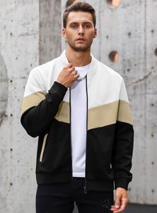 Blouson Bomber Unisexe à Blocs de Couleurs, Fermeture Éclair, Qualité Supérieure, Broderie Personnalisée du LOGO, Coupe Classique, Étiquettes Personnalisées - Product Image 3
