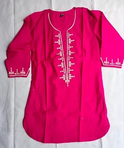 <b>Women</b> Traditional Silk Knee-Length Embroidery Regular Fit Casual Wear India Pakistan Style All Seasons Quick Dry 86845 BLUESTAR- - Product Image 3