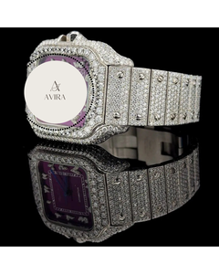 Reloj de Lujo para Hombre con Esfera Morada y Diamantes, 100% Moissanita VVS1, Pasa el Test de Diamantes, Calidad de Exportación al Por Mayor - Product Image 1