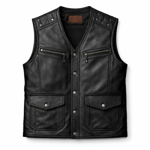 Chaleco de Motocicleta Personalizado Unisex con Cuello Alto, Cuero Genuino, Resistente al Viento e Impermeable, Ropa de Abrigo para Otoño - Product Image 6