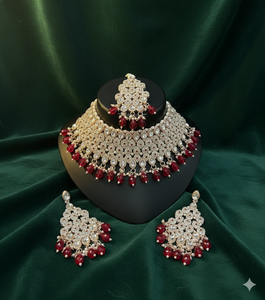 Lucentarts Joyería Étnica para Mujer, la Más Moderna para Bodas Indias, con Circonitas en Forma de Pera y Perlas de Imitación, Bañada en Oro Rosa - Product Image 5