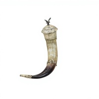 Grand Verre à Bière en Corne de Bœuf Style Viking Américain, Style Ancien, Léger, Portable, Écologique, Compatible Lave-Vaisselle, Idéal Noël