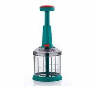 Premium 1000ml Handmatige Push Chopper van Plastic voor Groenten & Fruit, met Roestvrijstalen Messen en Kloofunctie, Gemakkelijk te Reinigen