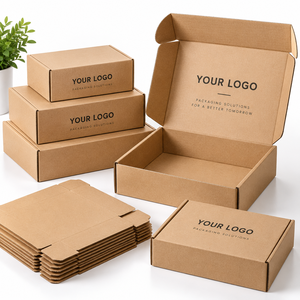 Boîte d'expédition en kraft personnalisée avec impression de logo, boîte en carton ondulé, emballage recyclable pour e-commerce, cadeaux et produits - Product Image 2