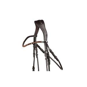 Bridon d'équitation de luxe avec détails en or rose et sangle de nez combinée rembourrée avec des accessoires en or rose - Product Image 3