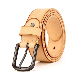 Ceinture en cuir de vache marron avec boucle rectangulaire en fer, style décontracté et durable - Product Image 3