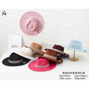 Chapeau haut de forme en laine géométrique ethnique Z, unisexe, réglable, toutes saisons - Product Image 2