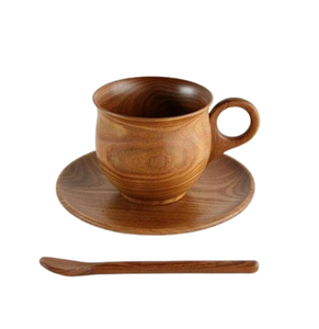 Wholesale Eco-Friendly Wood <b>Tea</b> <b>Cups</b> & <b>Saucers</b> with Handle Modern Design Custom made Home & Restaurant Use - Product Image 5