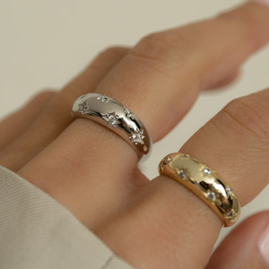 Anillo de plata 925 chapado en oro con estrella y diamante Moissanite, anillo de moda para mujer, regalo para fiesta de bodas, joyería fina - Product Image 3