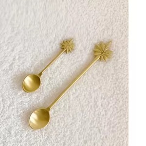 Gold Finished Metal Coffee Tea Spoon Stainless Steel Sugar Stirring Spoon Dessert Cutlery Table - Product Image 3