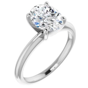 Oval Cut Moissanite Solitaire <b>Ring</b> 925 Sterling Silver Silver Plated Luxury Engagement Wedding Anniversary Party Gift Women's - Product Image 2
