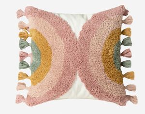 Tufted Boho Cushion Cover By Indian Textiles H/L Handwoven Decorative <b>Throw</b> <b>Pillow</b> Luxury Boho <b>Pillow</b> - Product Image 2