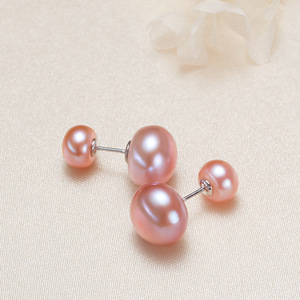 Pendientes de Plata S925 Estilo Ins con Perla Real de Zhuji, Perlas de Agua Dulce de 10-11 mm con Pequeños Defectos, Venta al por Mayor para Mujer - Product Image 4