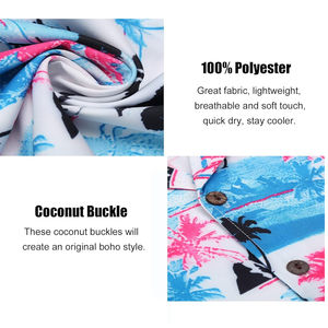 Conjunto de Camisa y Pantalones Cortos de Playa para Hombre, Talla Grande, con Logotipo Personalizado, Estampado Floral a Cuadros, Secado Rápido y Transpirable, Venta al Por Mayor - Product Image 5