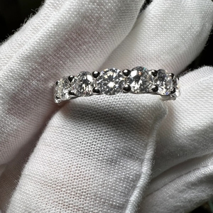 High Quality Moissanite Jewelry 925 Sterling <b>Silver</b> White VVS Round Brilliant Cut Moissanite Full <b>Eternity</b> Band <b>Ring</b> - Product Image 6