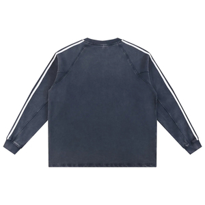 Sweat-shirt uni à col rond pour homme, coupe classique, en molleton 100% coton, délavé à l'acide, écologique, pour l'hiver, prix de gros, best-seller - Product Image 6