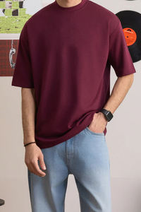 Camisetas de Verano al por Mayor, de Manga Corta, Cuello Alto, de Sarga Pesada, con Logotipo Personalizado, de Alta Calidad, Talla Grande, para Hombre - Product Image 2