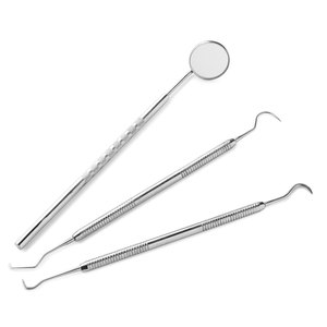Dental Hygiene Tool Kit Stainless Steel Tartar Scraper & Scaler Dental Toothpick and Mouth Mirror 3pcs Set Tarter Scraper Set - Product Image 1