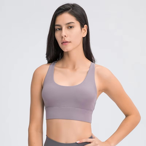 Nouveau soutien-gorge de sport léger printemps/été pour femme avec bretelles multiples et dos croisé, maintien élevé, logo frontal - Product Image 3
