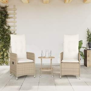 Set di 2 sedie da giardino reclinabili beige per mobili da giardino - Product Image 3