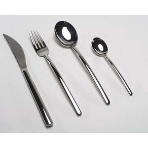 ชุดเครื่องเงินขัดเงากระจกสีเงินด้ามจับหนาทันสมัยชุดช้อนส้อมสำหรับร้านอาหารงานแต่งงานโรงแรมรอยัล - Product Image 1