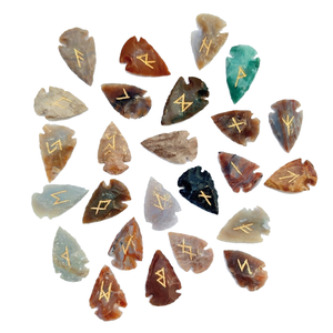High quality fancy jasper arrowhead rune set <b>Crystal</b> Rune Wicca Energy natural stone for Divination and Intuition Meditation - Product Image 5