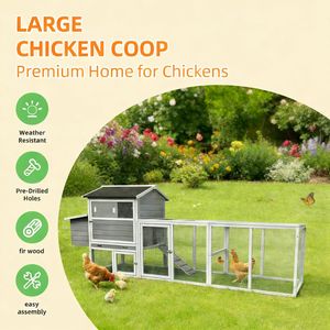 Gallinero Grande para Exteriores con Nido, Jaula de Madera Gris para Gallinas con Casa Principal, Conejera Impermeable, Jaula Premium para Animales - Product Image 5