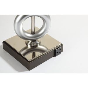 Lámpara de Mesa Plateada de 29 Pulgadas con 3 Anillos y Enchufe, Un Par (2 Piezas/Caja) - Product Image 2