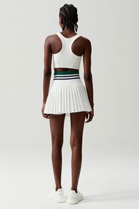 Women's Custom Tennis Jersey Set Spandex/Nylon Heat-Transfer Printed Pink <b>White</b> Pleated <b>Skirt</b> Sportswear Tennis Outfit Short - Product Image 6