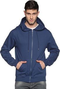 New Style Mens Casual Zip Hoodie 100% Cotton <b>Fleece</b> Eco-Friendly Breathable Long Sleeve Hooded <b>Jacket</b> Comfortable Winter Wear - Product Image 2