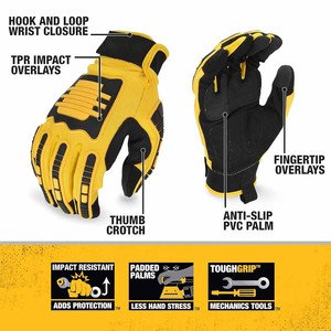 Guantes Mecánicos Amara de Cuero Sintético Reforzado, Resistentes a Impactos, Antiestáticos y Duraderos para Uso General - Product Image 3