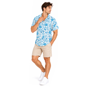 Chemise Homme Imprimée Intégrale Style Tropical Décontracté Manches Courtes pour Vacances et Plage Fabrication Personnalisée - Product Image 5