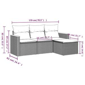 Conjunto de sofás de jardín en negro y azul - Product Image 3