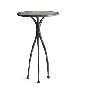 Industrial Design Black Finish Wrought Iron Metal Side Table Durable Home Black Metal Base Furniture - Product Image 3