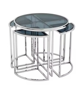 Tables basses rondes en métal, tables basses durables pour le salon, meubles pour l'intérieur et l'extérieur, tables pour la décoration de la maison - Product Image 4