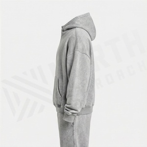 Sudaderas con Capucha Personalizadas para Hombre, Pantalones Deportivos Vintage Lavados al Ácido de Alta Calidad, Trajes Transpirables con Color Personalizado - Product Image 3