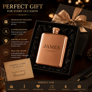 Gourde de poche en cuivre de qualité supérieure 6oz, étanche avec bouchon à vis, portable, pour whisky, cadeau pour hommes, garçons d'honneur, cadeaux de voyage - Product Image 4