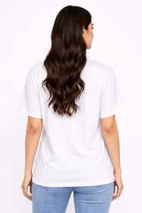 ONETEN APPARELS Camiseta de Algodón 100% para Mujer, Corte Regular, Cuello Redondo, Manga Corta, Estampado Digital, Informal, para Primavera - Product Image 2