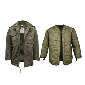 Green Uniform Tactical <b>Jacket</b> Plain Dyed Button <b>Winter</b> Warm OEM Service Polyester/Nylon - Product Image 2