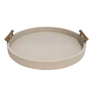 Plateau décoratif rond en galuchat indien de meilleure qualité par Lametierartz Inde taille personnalisée avec poignées en laiton de nombreuses couleurs disponibles - Product Image 1