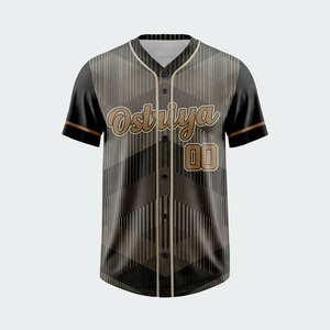 High Quality Printed Baseball Jersey Custom Team <b>Name</b> Front Breathable 100% Polyester Short Sleeve Quick Dry Sporty Training - Product Image 5