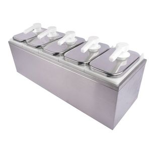 Dispenser per Salse in Acciaio Inox da 10L, Contenitore per Condimenti con Pompa, Erogatore di Bevande con Stazione di Pompaggio - Product Image 2