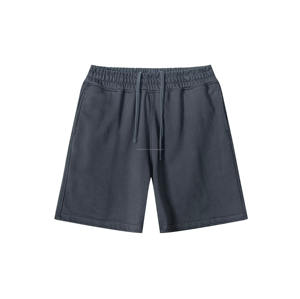Shorts d'été pour hommes, style streetwear, coupe ample et oversize, personnalisés, vintage, 350 g/m², effet vieilli, délavé à l'acide, uni - Product Image 1