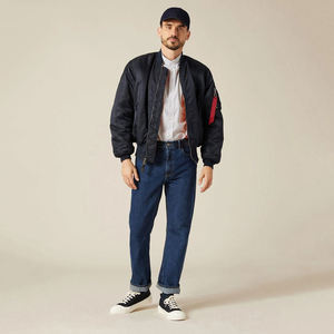 Chaqueta Bomber de Invierno para Hombre, Cálida, Informal, Estilo Urbano, con Logotipo Personalizado, Cierre de Cremallera, Cuello Alto, Ligera, para Exteriores, Abrigo de Moda - Product Image 6