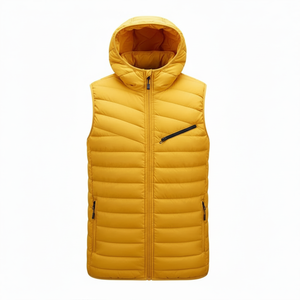 Custom Logo Design Quality Fashion Winter Wear Quilted <b>Packable</b> Puffer Vest Regular Sleeve Puff <b>Jacket</b> Men Plain Dyed Zipper OEM - Product Image 4
