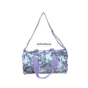 Bolsa de Gimnasio Acolchada Personalizada 100% Algodón Puro, Bolsa de Viaje de Fin de Semana Acolchada Estampada, Bolsas de Lona Acolchadas para Mujer - Product Image 2